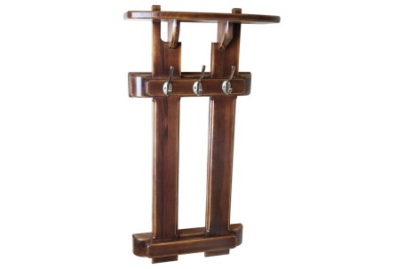 Настенная вешалка на 3 крючка с полкой