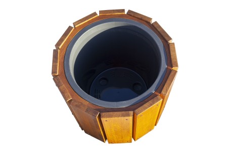 Большое деревянное кашпо 45см